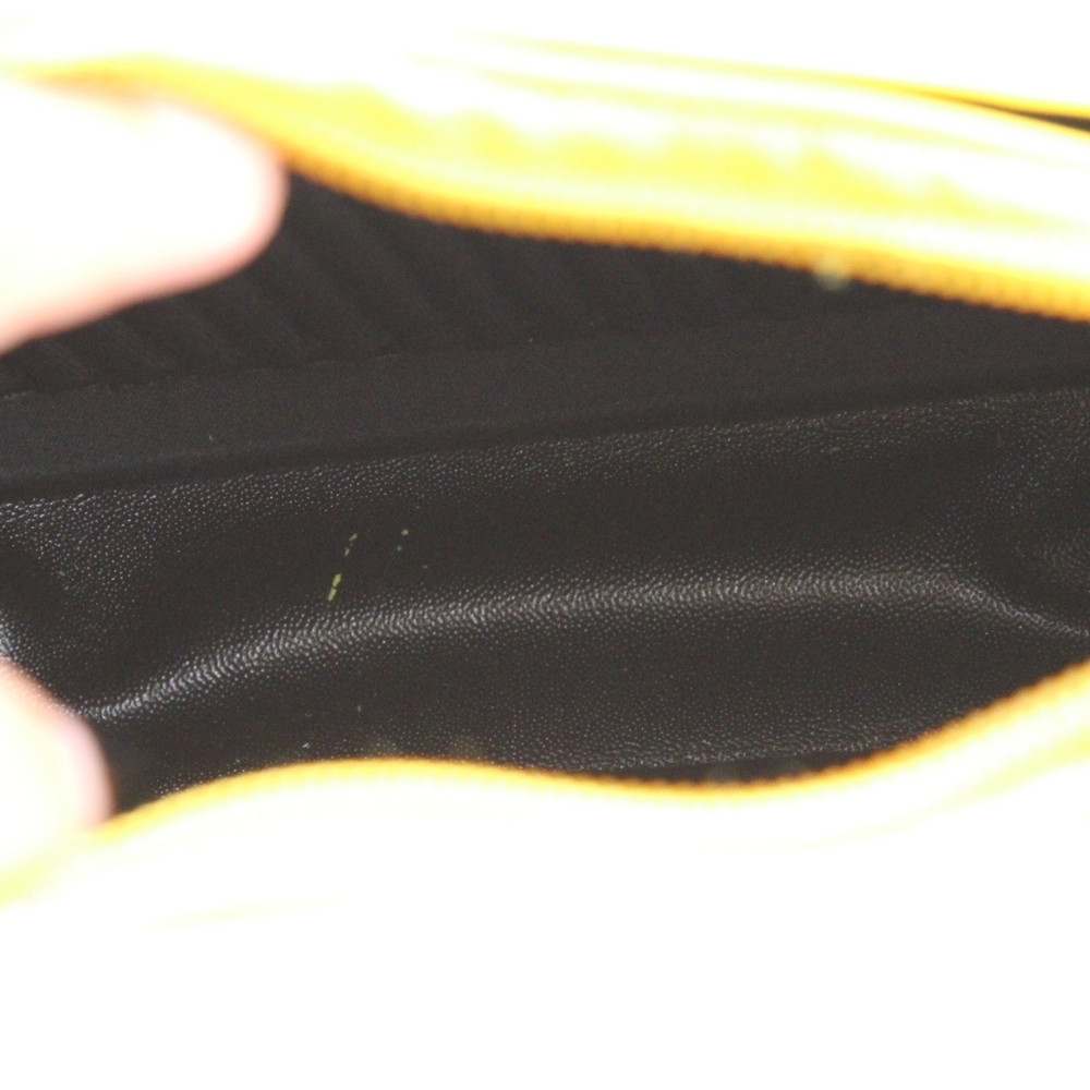 Yellow Ribbed Crescent Crossbody Bag with Detachable Strap - Picture 4 of 5